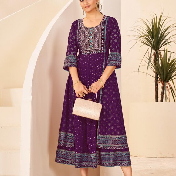 ANARKALI STYLE WOMEN KURTI - Picture 3 of 6